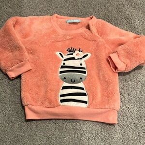 Pekkle Brand Pink Zebra Kids Sweatshirt